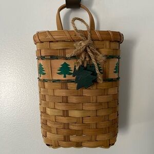 Basket with hook & decorative trees